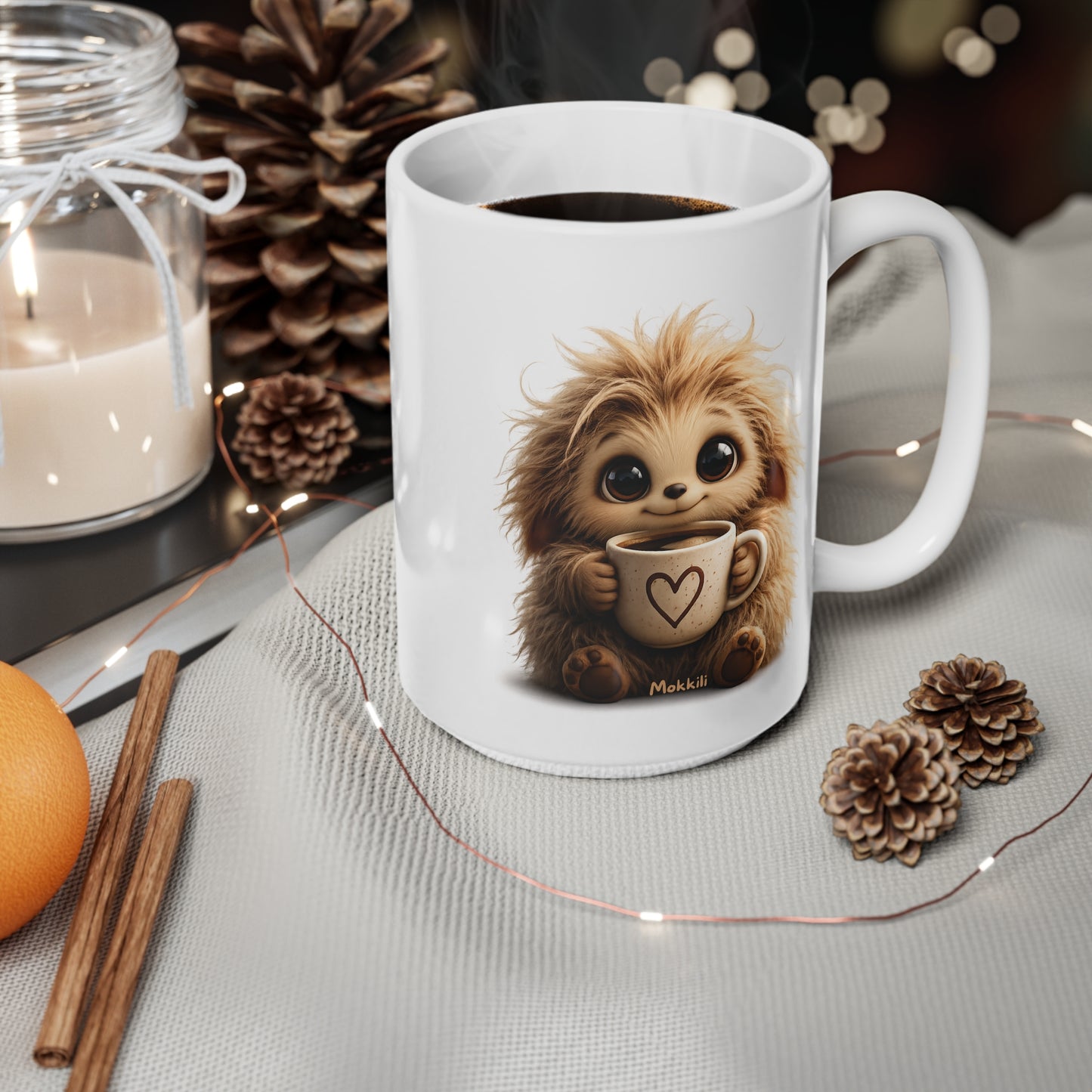 Mokkili Kaffeetasse 440 ml – Niedlicher Keramikbecher für Kaffee, Tee & Kakao | Geschenkidee